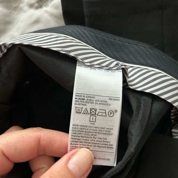 Banana republic wool blend black straight pants 0 new without tags, 31 inseam - Picture 5 of 6